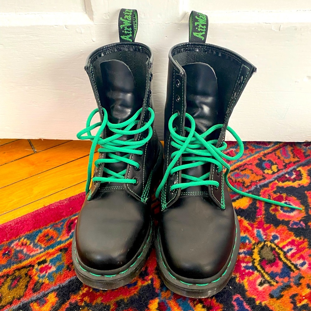 Doc Martens 1460 Boots with Green Stitching